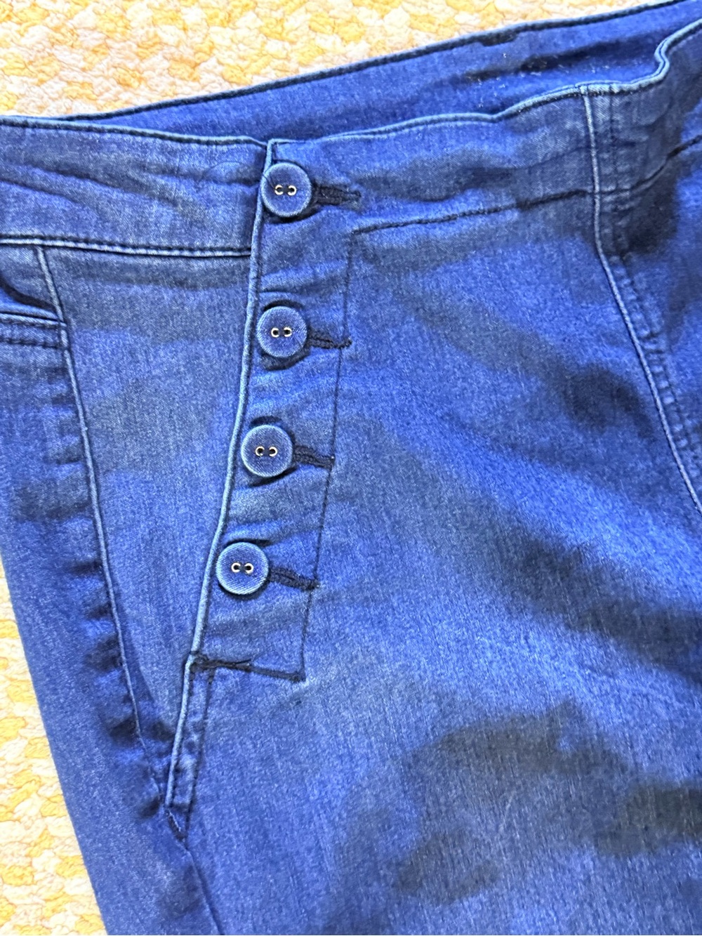 Sailor Button High Rise Slim Stretch Jeans Size 12